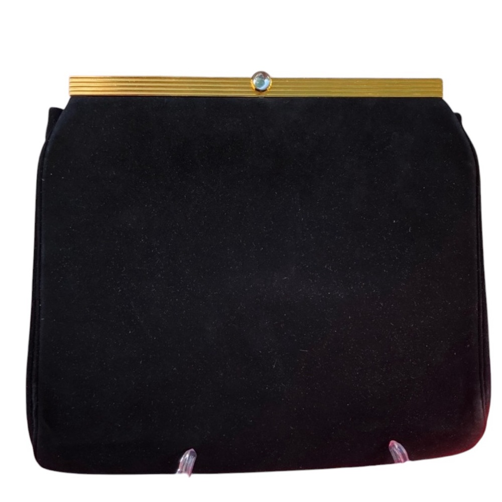 Vintage Koret Black suede purse 1960s Beautiful